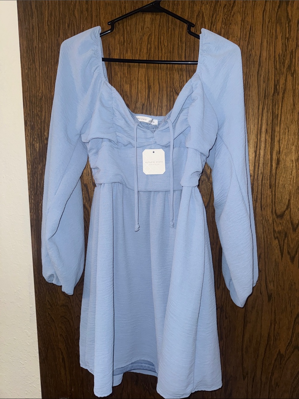 Astr Light Blue Long Sleeve Altard state dress